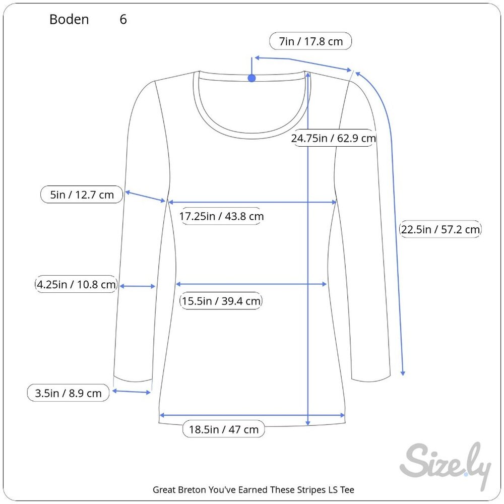 Boden Great Breton You've Earned These Stripes Long Sleeve Scoop Neck Tee 6 - Picture 8 of 8